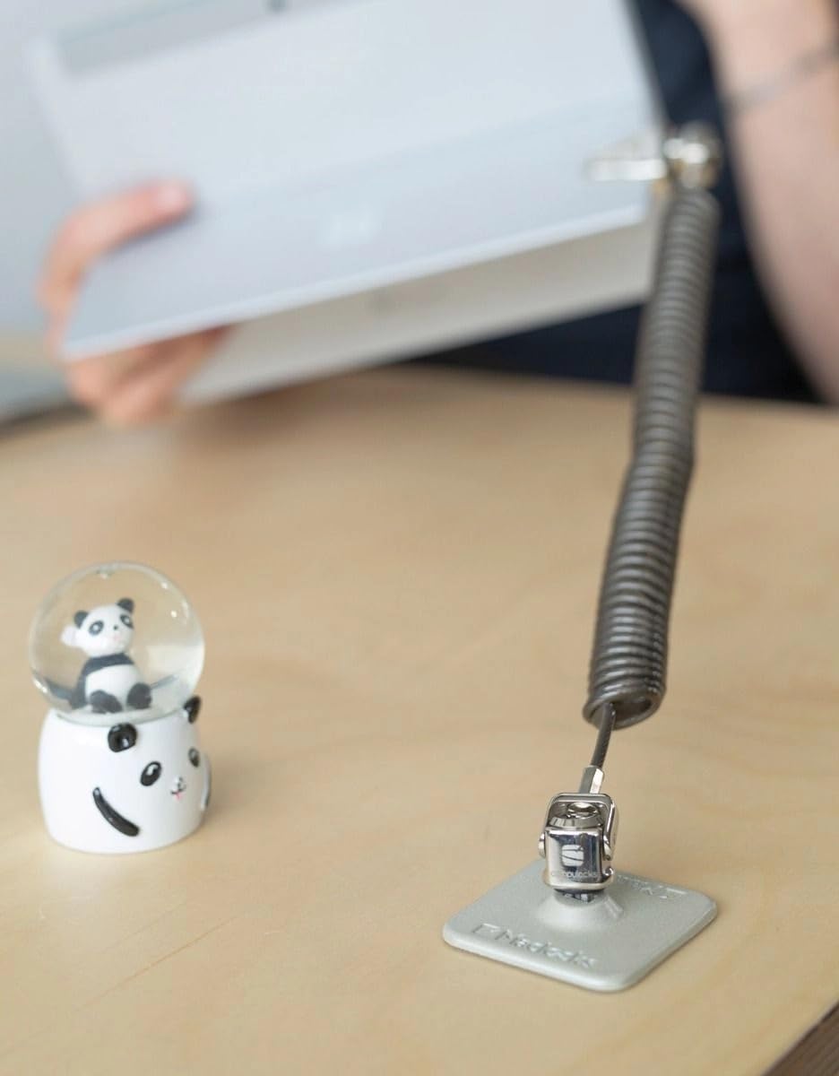 Compulocks Keyed Double Head Cable Lock Black Dual Head Coiled Cable, W125864060 (Black Dual Head Coiled Cable Keyed Lock, 2 Keys, Galvanized Steel, Black)