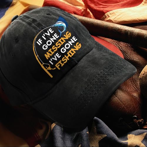 Image of Fishing Adjustable Cotton Baseball Cap, Funny Trucker Hat Gift for Men Women Grandpa Dad Fishing Lover Fisherman