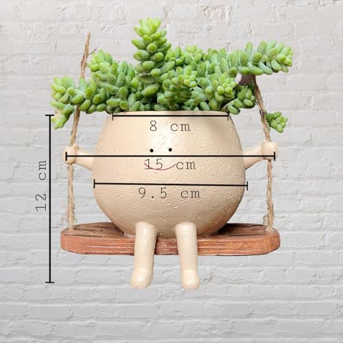 Image of Swing Smile Face Planter Pot | Hanging | Home Garden, Balcony, and Office Indoor Outdoor Plants, Suitable for Succulent & Cactus Plant | PCS 1