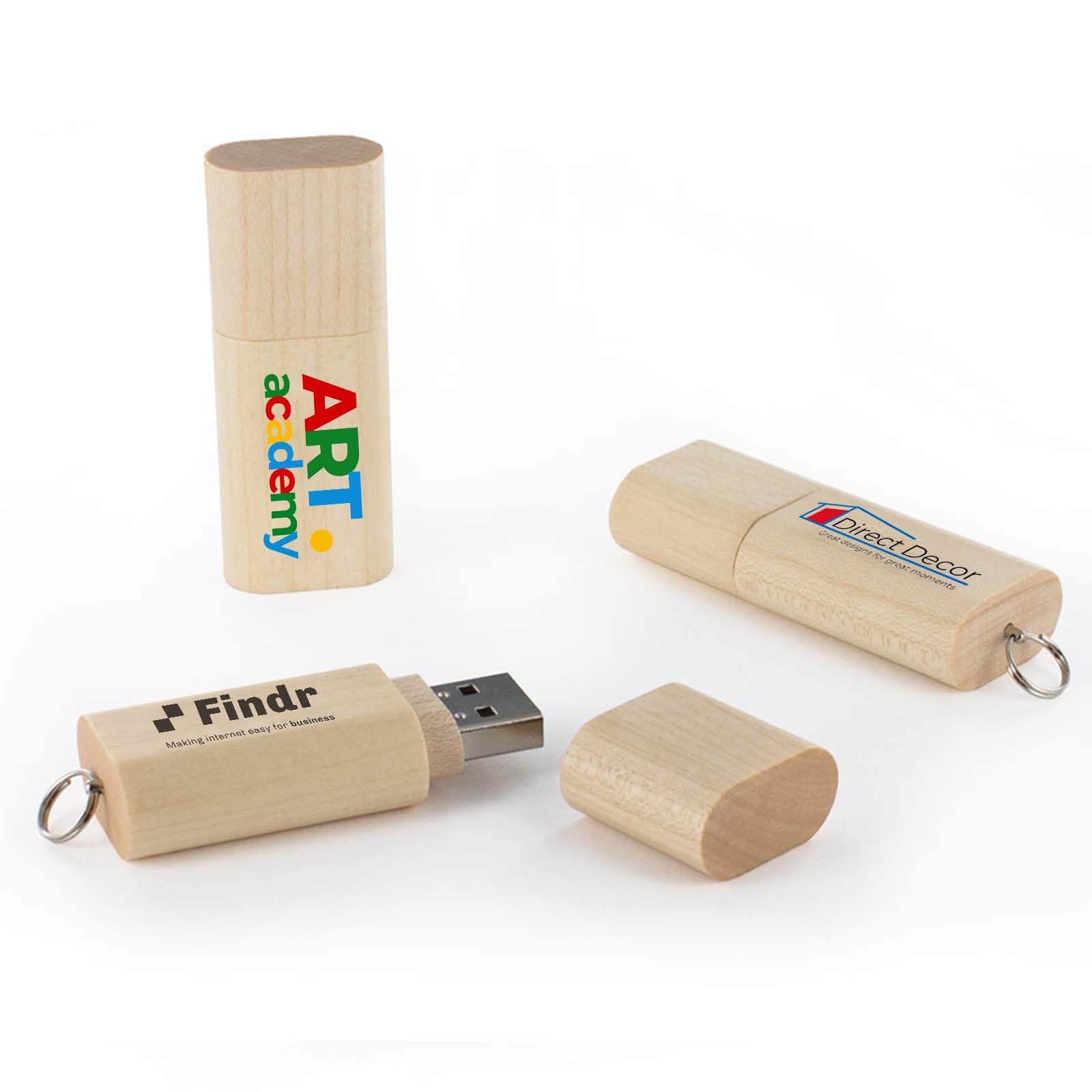 Niestandardowa drewniana pamięć USB 32 GB, 10 sztuk, naturalne drewniane konfigurowalne pendrive'y z brelokiem, grawerowanie logo w zestawie, spersonalizowane drewniane patyczki pamięci do brandingu