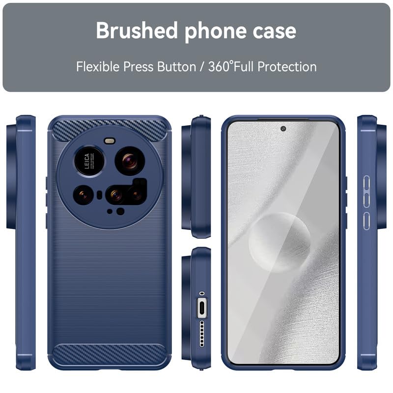 Image of Hybrid Carbon Fiber Back Case for Redmi 15 Ultra (Blue)