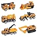 ANDOLO Construction Truck Toys, 6Pcs Mini Engineer Car Toys Small Construction Vehicle Bulldozer Roller Excavator Cement Mixer Truck Dump Tractor Cake Topper Party Favors Sand Beach Toy