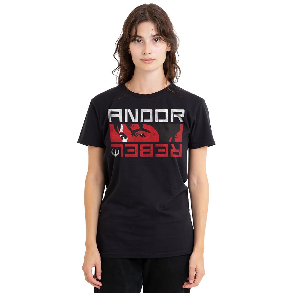 Star Wars Andor Rebel Spy Ladies T Shirt, Black, Small