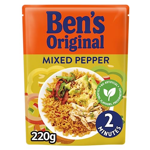 Ben's Original Mixed Peppers Microwave Rice Pouch 220g - Serves 2