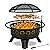 Hykolity 2 in 1 Fire Pit with Grill, Large 31" Wood Burning Fire Pit with Swivel Cooking Grate Outdoor Firepit for Backyard Bonfire Patio Outside Picnic BBQ, with Spark Cover, Fire Poker