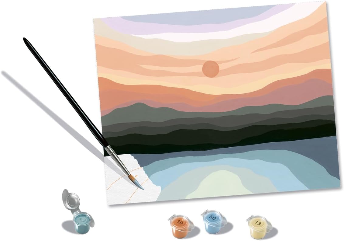 Ravensburger Minimalistic Landscape Paint by Numbers Kit for Adults - 23515 - Painting Arts and Crafts for Ages 12 and Up