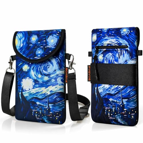 Image of Neoprene Phone Sleeve Pouch Case Bag for Men Women w /Crossbody Strap /Neck Lanyard for iPhone 17 /16 /15 /14 Pro Max, Samsung S25，Pixel 10