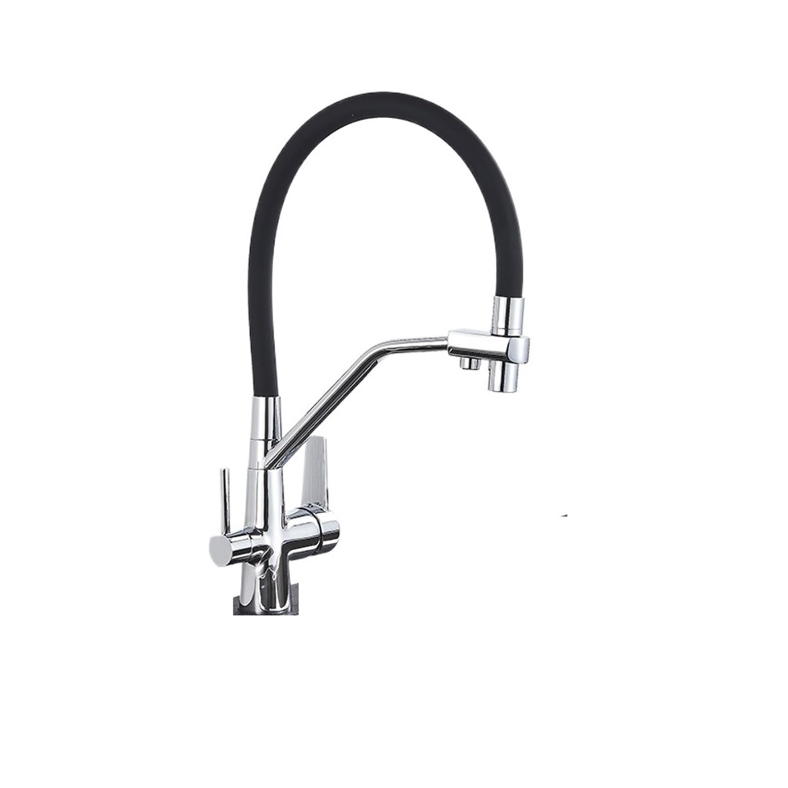 Yjyjy Chrome B Faucet Pull-Down Kitchen Sink Faucet Pure Water Filter Kitchen Faucet Double Handle Hot And Cold Mixer Crane Purification Faucet Tap