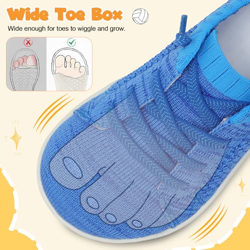 Image of LeIsfIt Toddler Shoes Girls Boys Wide Shoes Kids Zero Drop Minimalist Sneakers Barefoot Slip on Tennis Sneakers