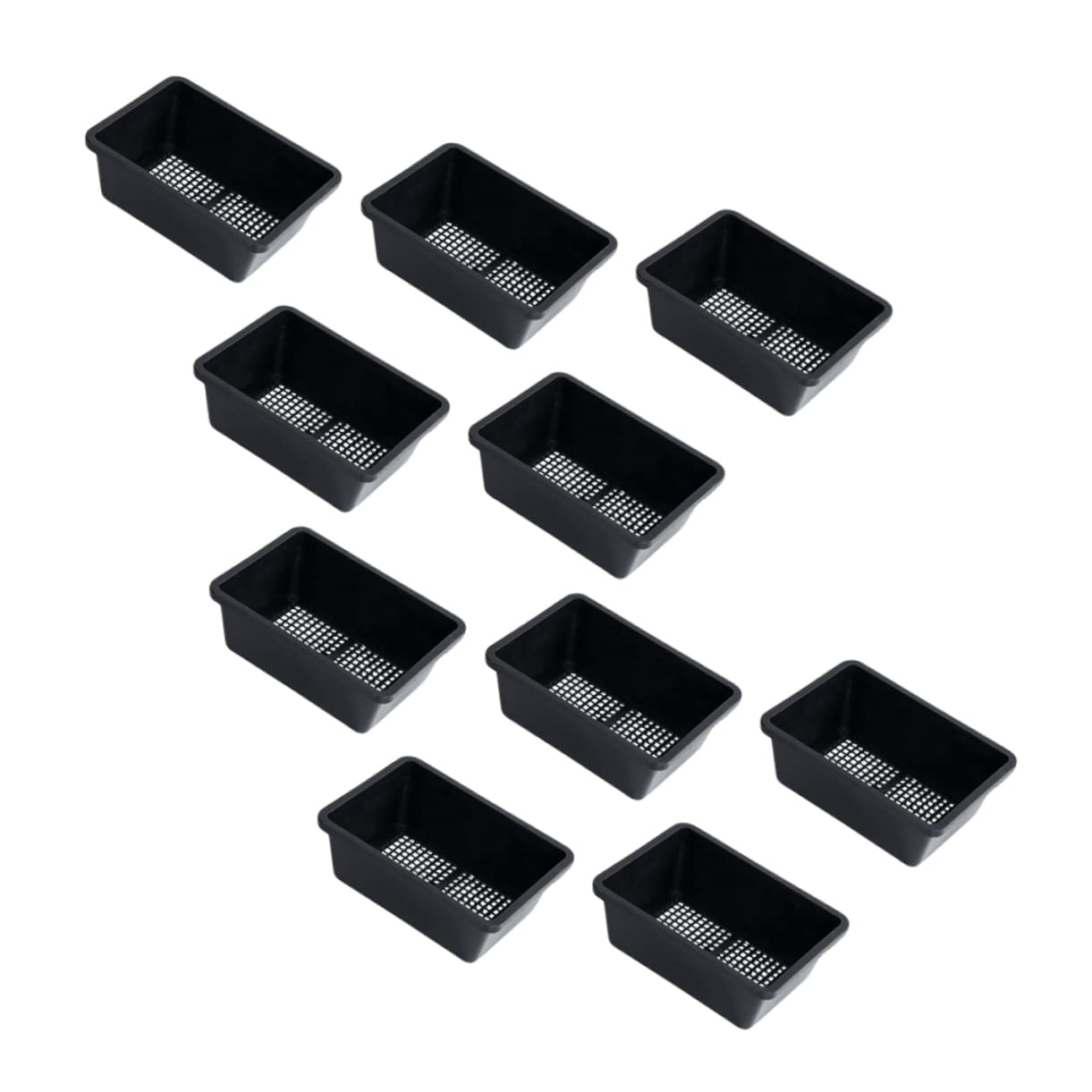 Sosoport 2 Ensembles Pot De Pépinière Rectangulaire Usine Support pour Plantes Bac Jardinage Bac De Culture Fournitures De Jardinage Plateau De Semis De Pépinière Black 10 Pièces * 2
