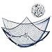 KINGSO Mediterranean Style Decorative Fish Net With Anchor and Shells Blue