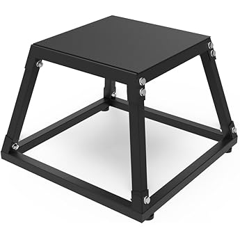 Plyometric Jumping Box, Steel Plyo Box for Exercise, Metal Exercise Step Up Box with Anti-Slip Surface for Home Gym Training