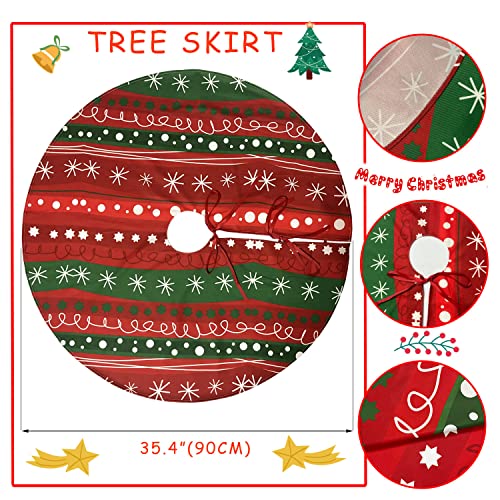 Christmas Tree Skirt- Stripes Tree Skirt 36Inch Striped Sweater Tree Skirt For Christmas Tree Decor Holiday Party Tree Decorations #TOP4