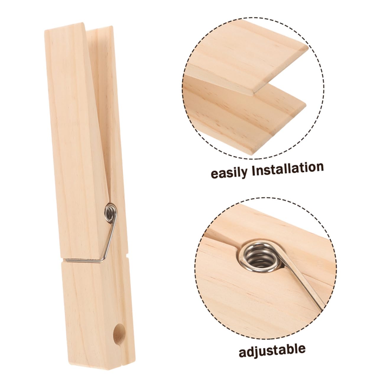 2 Stück Große Holz Wäscheklammern Jumbo Klammern aus Natürlichem Holz für Handtücher und Kleidung Sicherer Halt ohne Kratzer als Handtuchhalter für Bad Waschraum und Outdoor