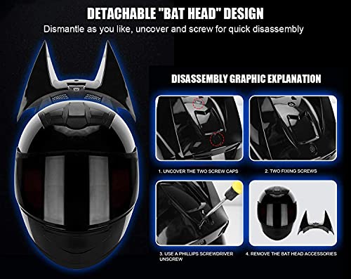 Casco Bluetooth con orecchio di gatto, casco con