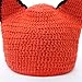 BIBITIME Fox Ear Hat Beanie with Knitted Mouth Cover Set Women Handmade Warm Cap (One Size for Adult, Orange)