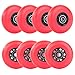 AOWESM Inline Skate Wheels 85A Gripper Asphalt Outdoor Inline Roller Hockey Replacement Wheels with Bearings ABEC-9 (8-Pack) (Red, 76mm Diameter)