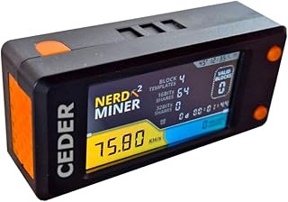 CEDER - Nerdminer V2 Pro Mining Bitcoin BTC 79KH/S Solo Miner Faible Consommation d'énergie BTC Nerd Miner Prêt déjà assemblé WiFi & USB-C Power Lucky (Lottery Miner Win 3.125 BTC) (T-Display)