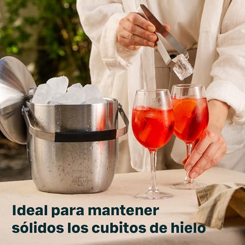 Miniatura 2 de Silberthal Cubiteras Acero Inoxidable 3 Litros - Con Pinzas Y Tapa - Aislante Doble Pared - Ice Bucket