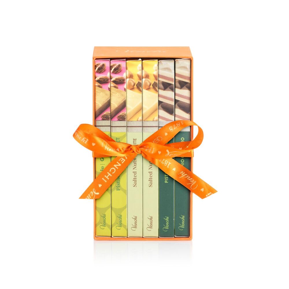 Venchi - Kit de 6 Tabletas de Chocolate de Pistacho Surtidas, 600 g, Sin Gluten, Sin Colorantes y Sin Conservantes
