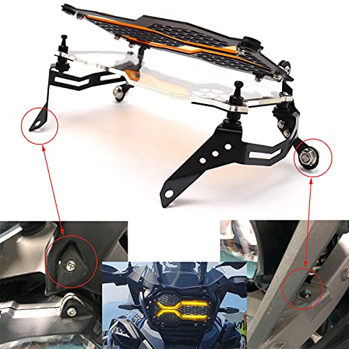 Headlamp Protector Motorcycle Front Headlight Grille Guard Protector Cover Modification Replacement For Bmw R1250Gs Adventure 40Th Anniversary Edition 2018-2021 R1200Gs Lc Adv 2013-2021(Orange) #TOP4