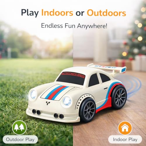 Image of Remote Control Racing Car for Kids | Mini RC Drift with LED Lights | 3 Mode Smart RC - Remote Control, Follow & Escape Mode (3+ Years) (White Escape Car)