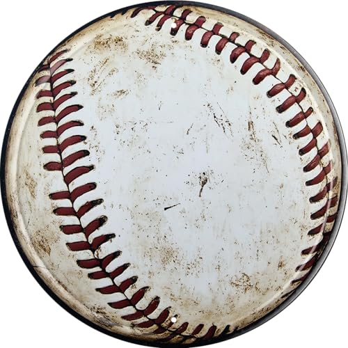 Vintage Round Tin Baseball Sign Retro Metal Sign Suitable