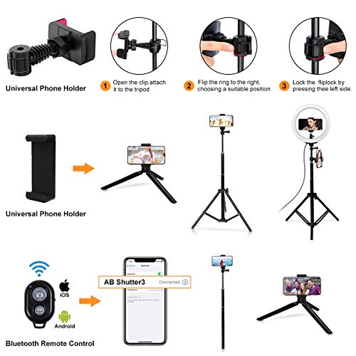 25,4 cm Live Stream Ring Selfie Licht 26 RGB Modi 8 Helligkeitsstufen dimmbar Schreibtisch Make-up Schönheit LED… – Bild 7