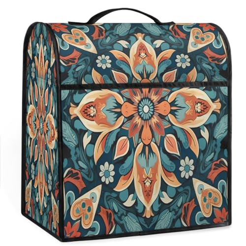 Coffee Maker Cover Mandala Floral Kitchen Appliance Covers Small Appliance Covers Blender Cover Juicer Cover Dust Covers for Kitchen Appliances with Top Handle and Pockets,Washable,B310