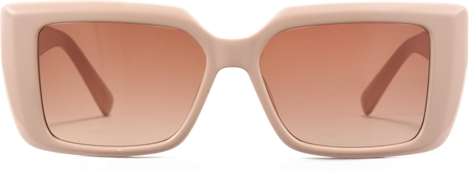 Cyxus Polarized Rectangular Sunglasses Acetate Frame UV400 Protection Stylish Shades Women Men P1226