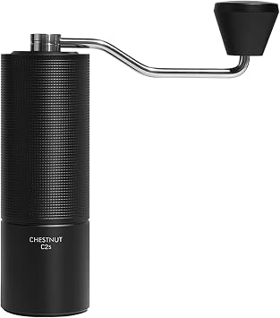 Timemore TIMEMORE Chestnut C2S Hand-crank Coffee Mill, Manual Coffee Grinder, Stainless Steel Burr, Adjustable Coarseness, Easy to Clean, Coffee Grinder for Home Use, Labor-saving, Diamond C2S-Black