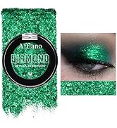 Afflano Green Glitter Eyeshadow, Diamond Bright Green Eyeshadow Instant colour, Highly Pigmented ...