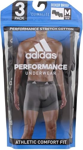 Miniatura 7 de adidas Calzoncillos tipo bóxer de algodón elástico para hombre, ropa interior suave y elástica, comodidad superior, paquete de 3
