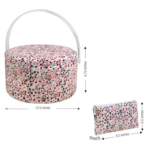 image for SINGER Large Round Sewing Basket with Emergency Travel Sewing Kit & Ma