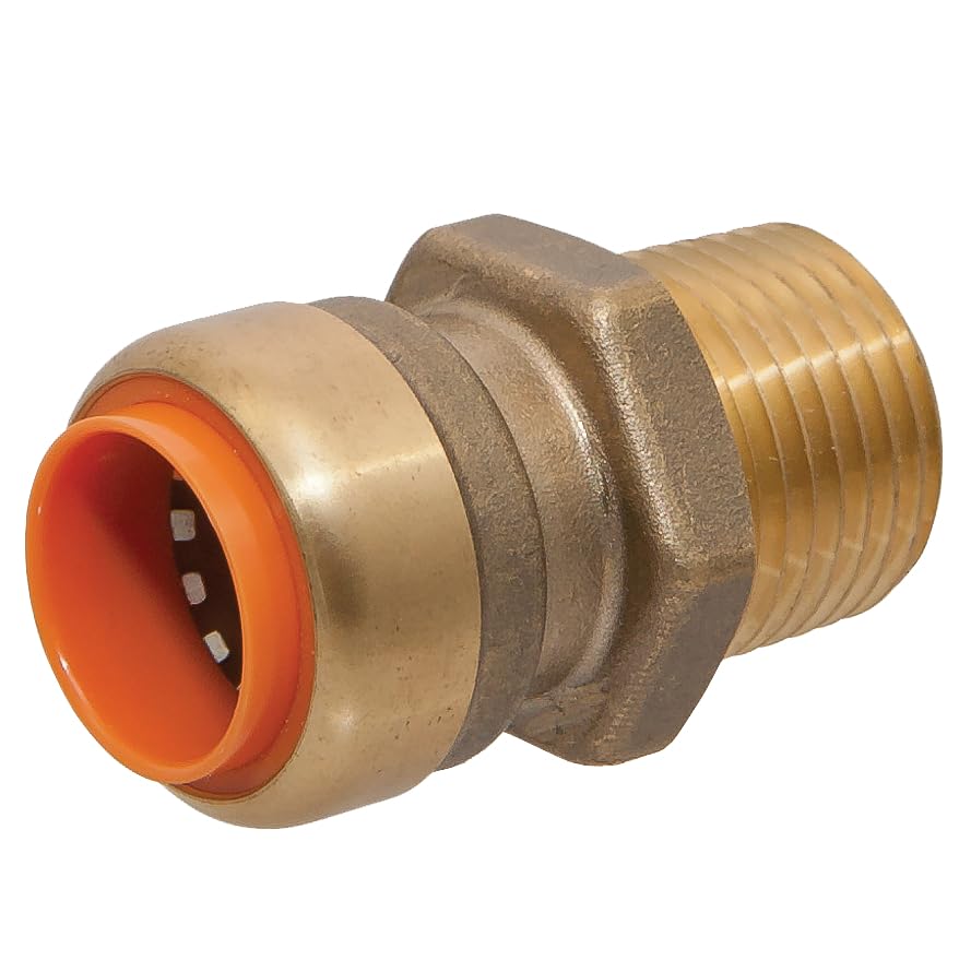 Image of NIBCO Fig No P704-LF, 1 in. LF Brass LF Push-to-Connect Male Adapter, Threaded
