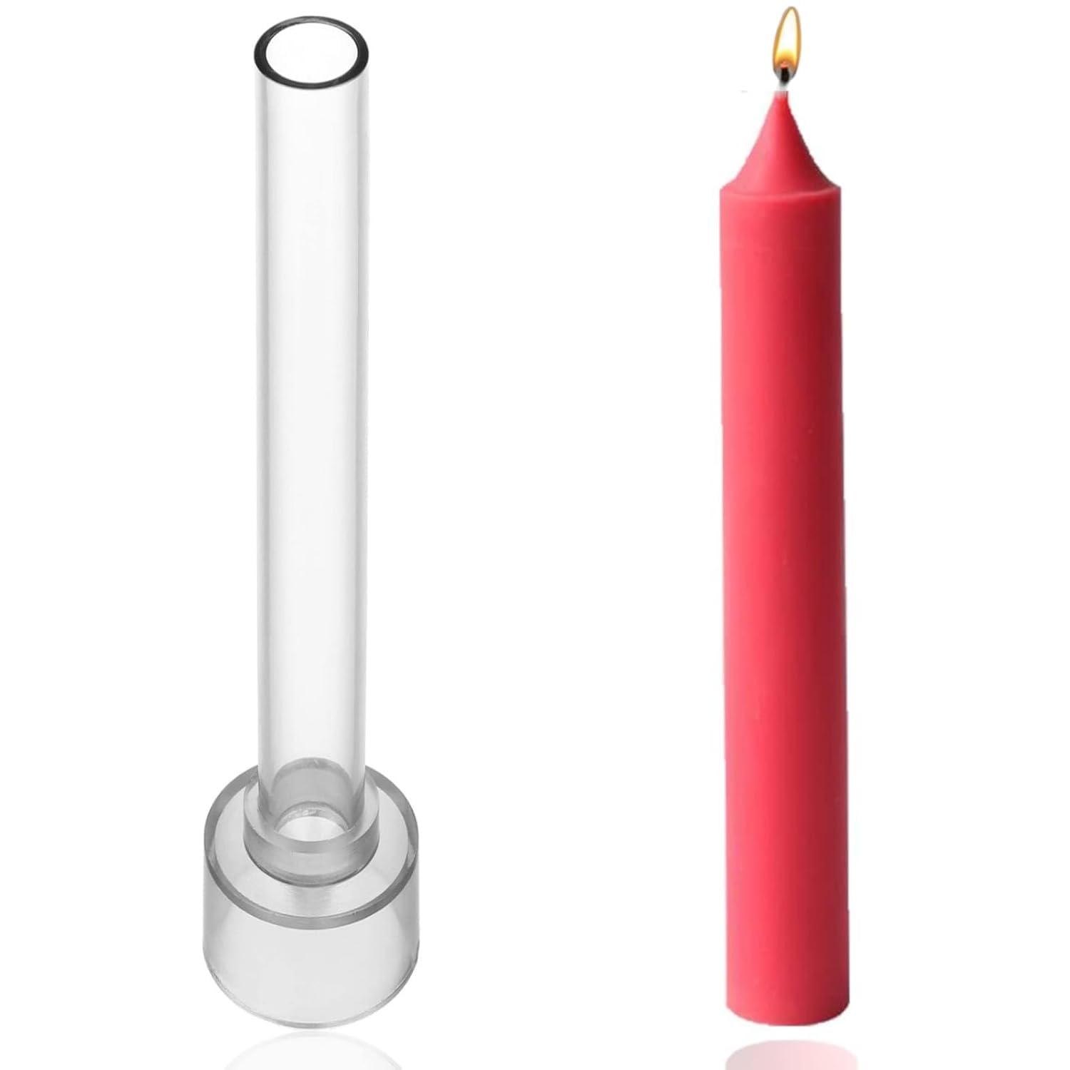Taper Round Pillar Acrylic Candle Stick Mold 2.2x25 cm | DIY Handmade Craft, Soap & Cake Décor, Cylindrical Shape, Home Decoration, Art Craft Making-image-49