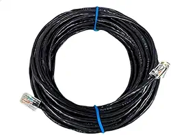 Cabo De Rede Cat5e Preto 50m Metro Internet Net Lan Cat5e 4 Pares Cftv Utp RJ45 Montado Com Conector