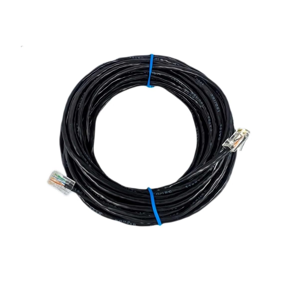 Cabo De Rede Cat5e Preto 50m Metro Internet Net Lan Cat5e 4 Pares Cftv Utp RJ45 Montado