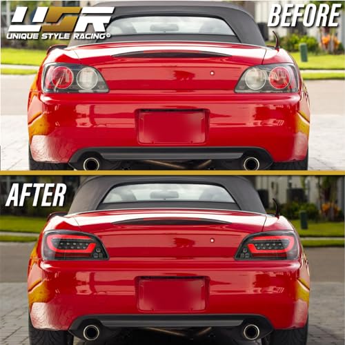 USR DEPO 00-09 S2000 Roadster JDM Style Full LED Black Housing Sequential LED Signal Clear Lens Tail Light Bar Set (Left + Right) Compatible with 2000-2009 Honda S2000 AP1/AP2 - Image 3