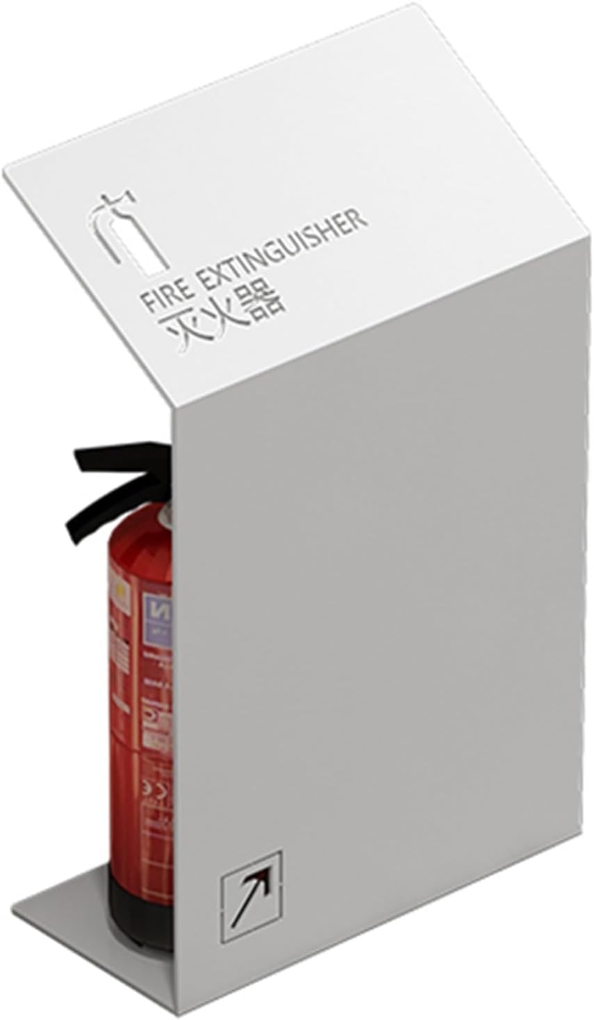 Extintor de fuego, funda decorativa para extintor, para tiendas, caja de extintor de incendios con capacidad para 2 x 4 kg (pintado en blanco)