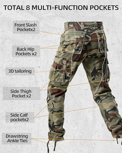 Image of AKARMY Men's Relaxed Fit Cargos