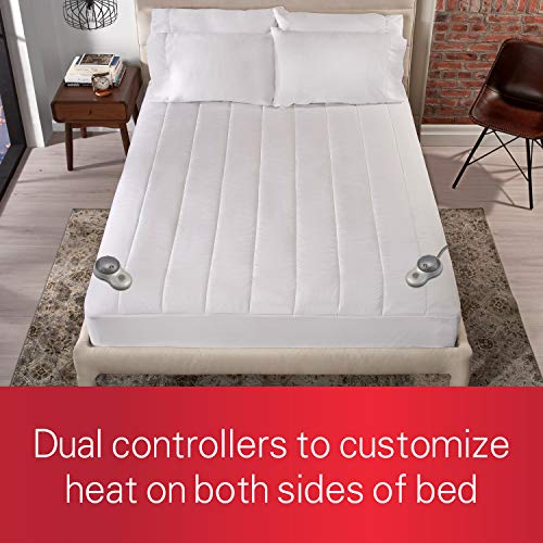 Sunbeam Heated Mattress Pad | Quilted Polyester, 10 Heat Settings, White,Queen - MSU3GQS-P000-12A00 Sunbeam Heated Mattress Pad | Quilted Polyester, 10 Heat Settings, White,Queen - MSU3GQS-P000-12A00