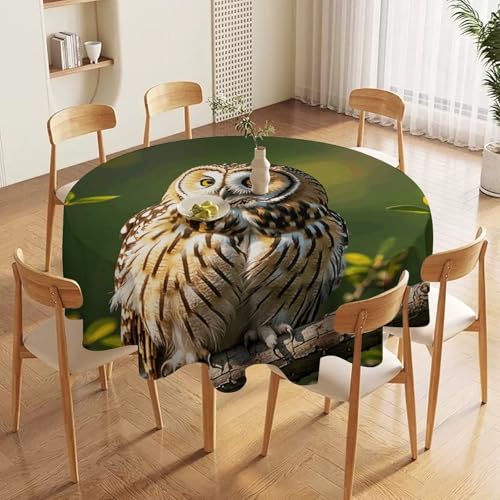 Nappe ronde en polyester lavable pour protéger la table des taches