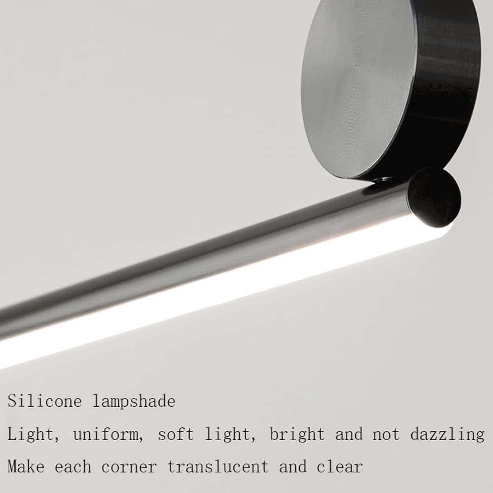 Luksusowy całkowicie miedziany liniowy żyrandol minimalistyczna lampa stołowa LED ściemniana taśma wisząca lampa bar licznik studio dekoracja wisząca oprawa oświetleniowa, czarna 80 cm