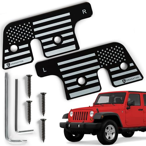Granatan Sun Visor Repair Kit Aluminum Alloy American Flag Sun Visor Compatible with Jeep Wrangler JK 2018 JL 2018-2023 Gladiator 2020-2023