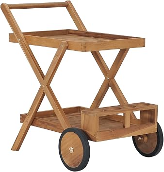 vidaXL Tea Trolley Solid Teak Wood