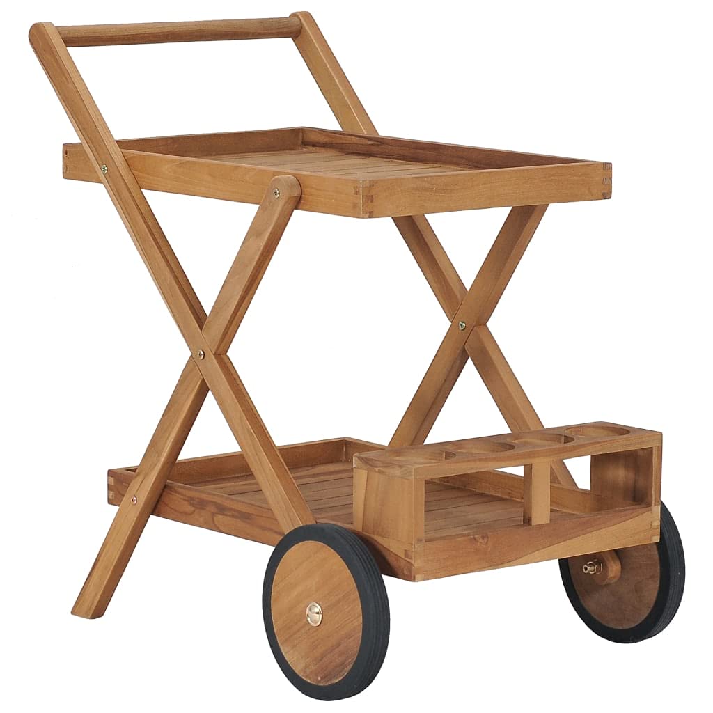 vidaXL Carrito del Té Carro Bandejas con Ruedas de Transportar Bebidas Comidas Café Vino Camarera de Jardín Bar Barra Servir