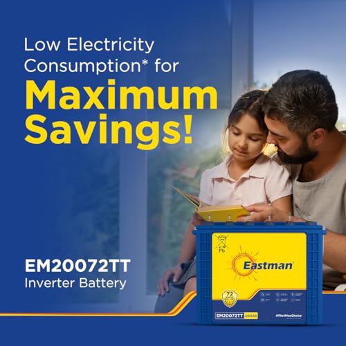 Image of Eastman EM20072TT | Tall Tubular | 200AH Inverter Battery |Warranty 72 (36+36) Months for Home & Office