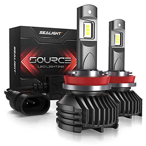 SEALIGHT H11 LED Headlight Bulbs, H8 H9 LED Headlight Bulb, Low Beam, 12,000 Lumens High Brightness, 6000K Cool White, S3 Series