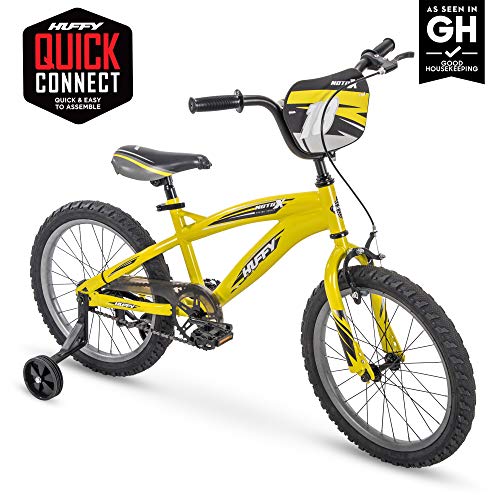 Huffy Kid Bike MotoX, Quick Connect, Yellow, 18"